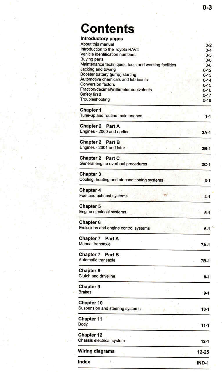 Toyota RAV4 1996 - 2012 Workshop Manual (9781620921043)) - cont