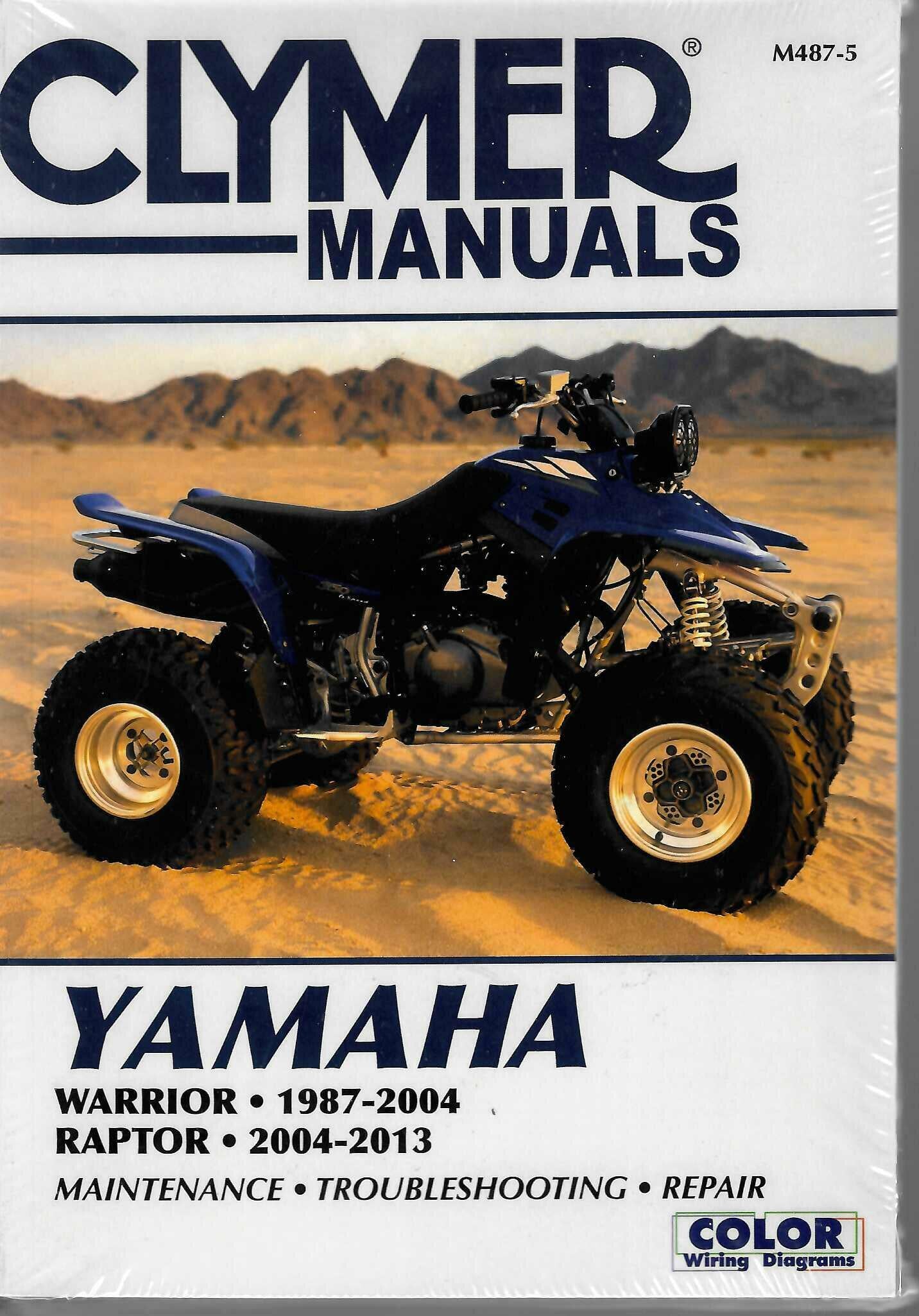 Yamaha ATV repair manual for Warrior 1987-2004 and Raptor 2004-2013, M487-5
