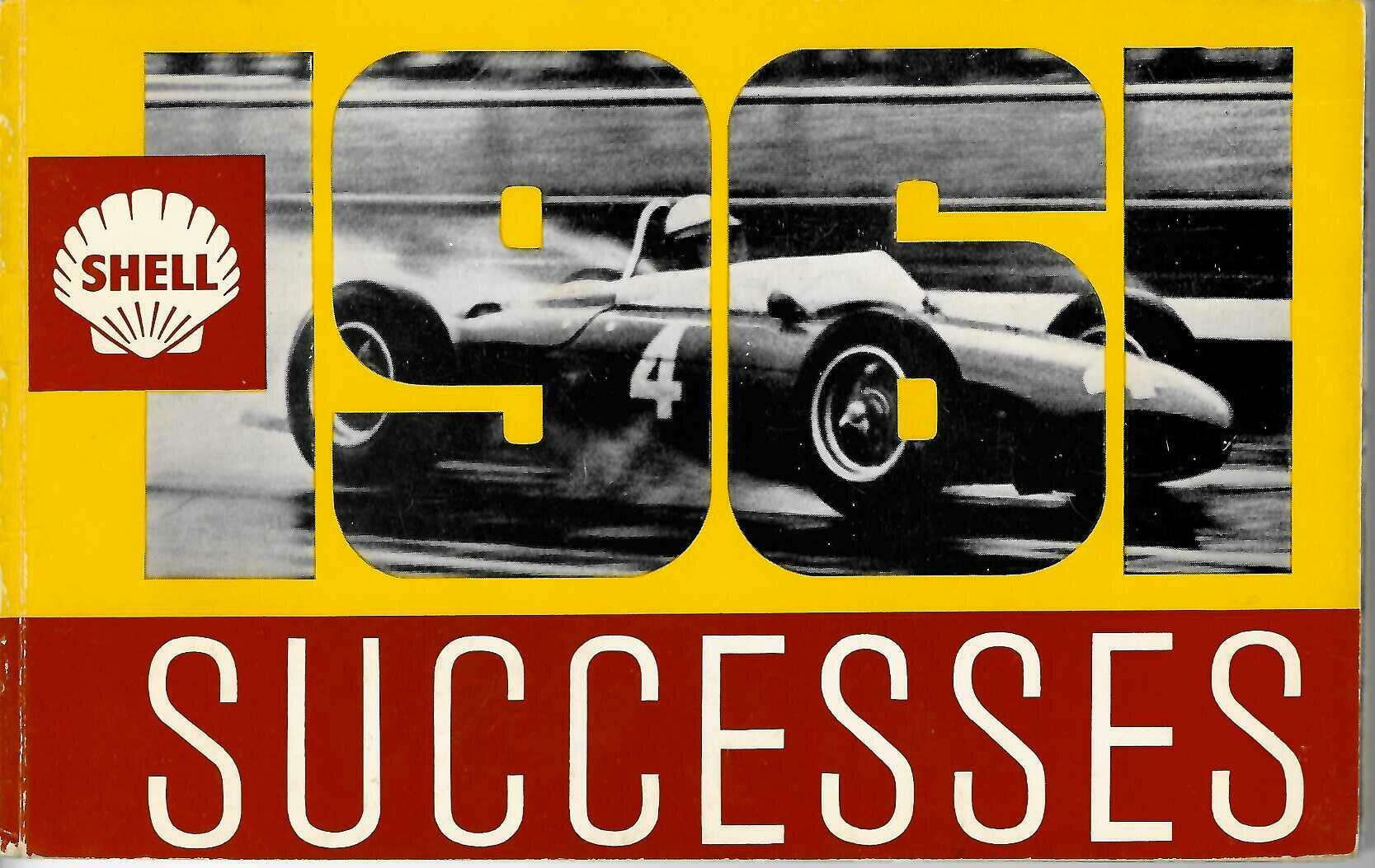 Motorsport yearbook cover with Shell logo, racing car photo strip, and large “SUCCESSES” title
