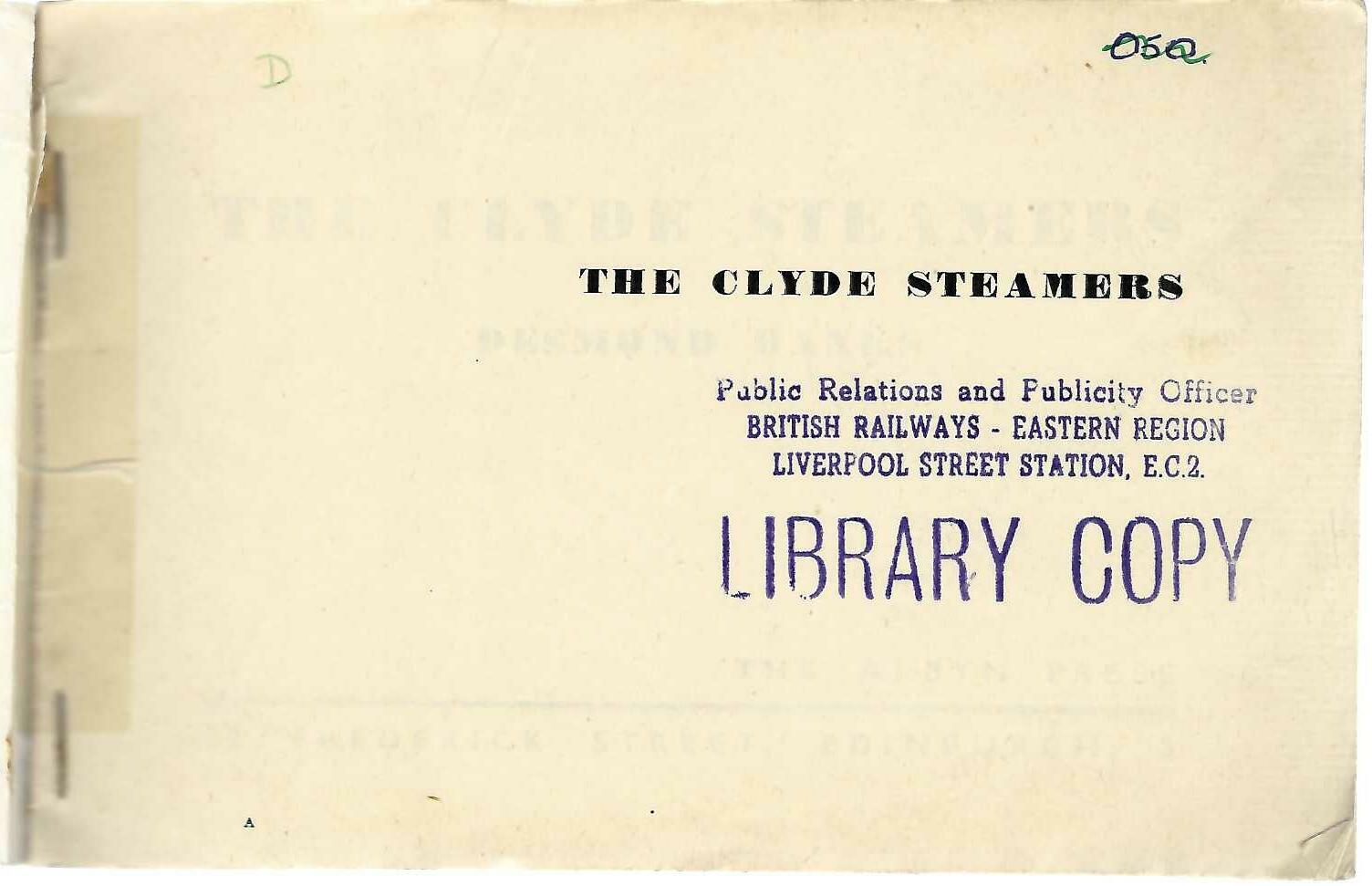 The Clyde Steamers — Desmond Banks | Rare 1947 Scottish Maritime History