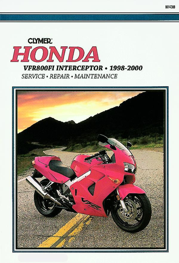 Motorcycle service repair manual cover for Honda VFR800FI Interceptor, 1998-2000