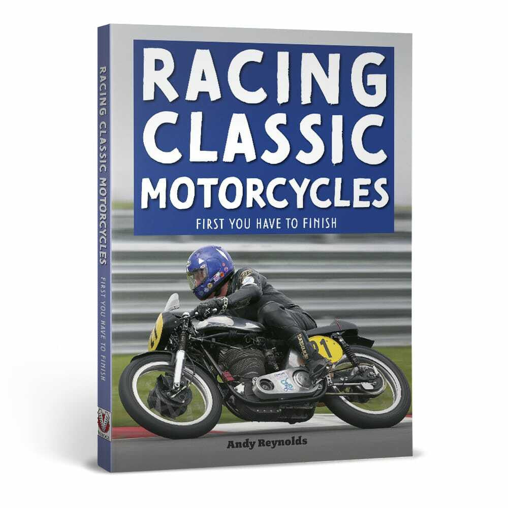 Racing Classic Motorcycles book cover with motorcycle rider and large title text