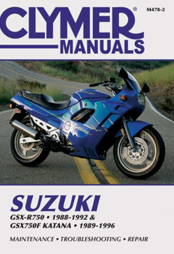 Suzuki motorcycle service and repair manual, cover with blue sport bike illustration