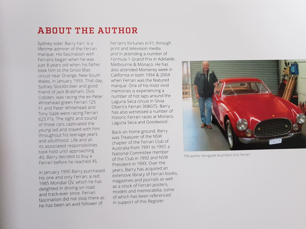 Ferraris in Australia in the 1950s and 1960s (Barry Farr)