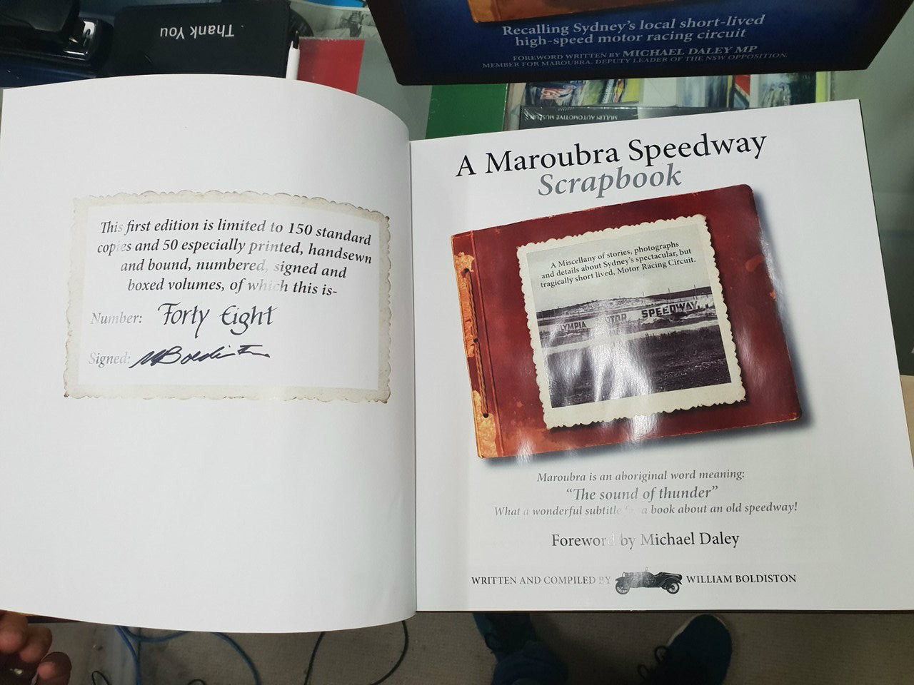 Maroubra Speedway Scrapbook Leatherbound Limited Edition (Signed by William Boldiston)