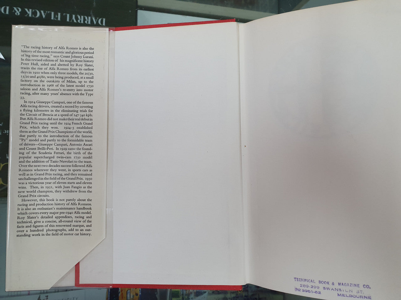 Alfa Romeo - A History by Peter Hull & Roy Slater (Revised Edition 1969)