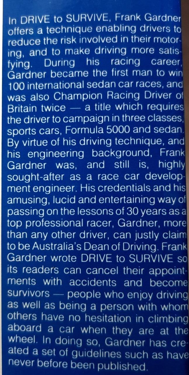 Driving survival book page with printed driving guidance and chapter paragraphs