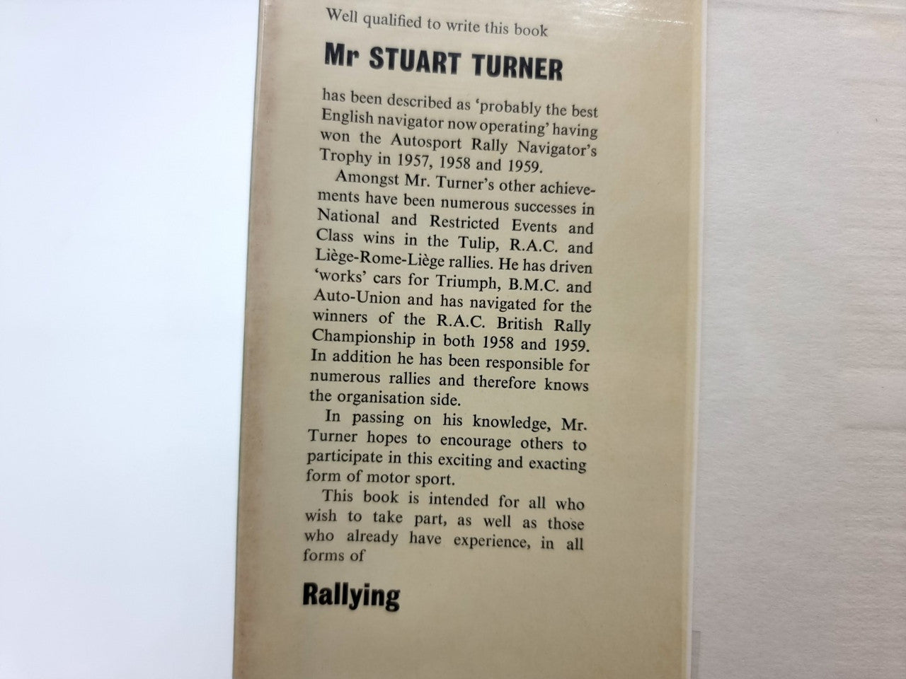 Rallying Preparation Navigation Organisation (Stuart Turner, 1960 1st Edition)