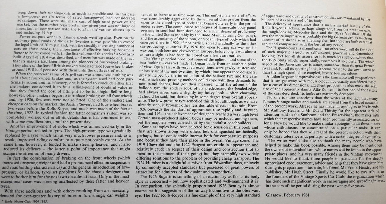 Early motor-cars continuation page with multi-column printed paragraphs