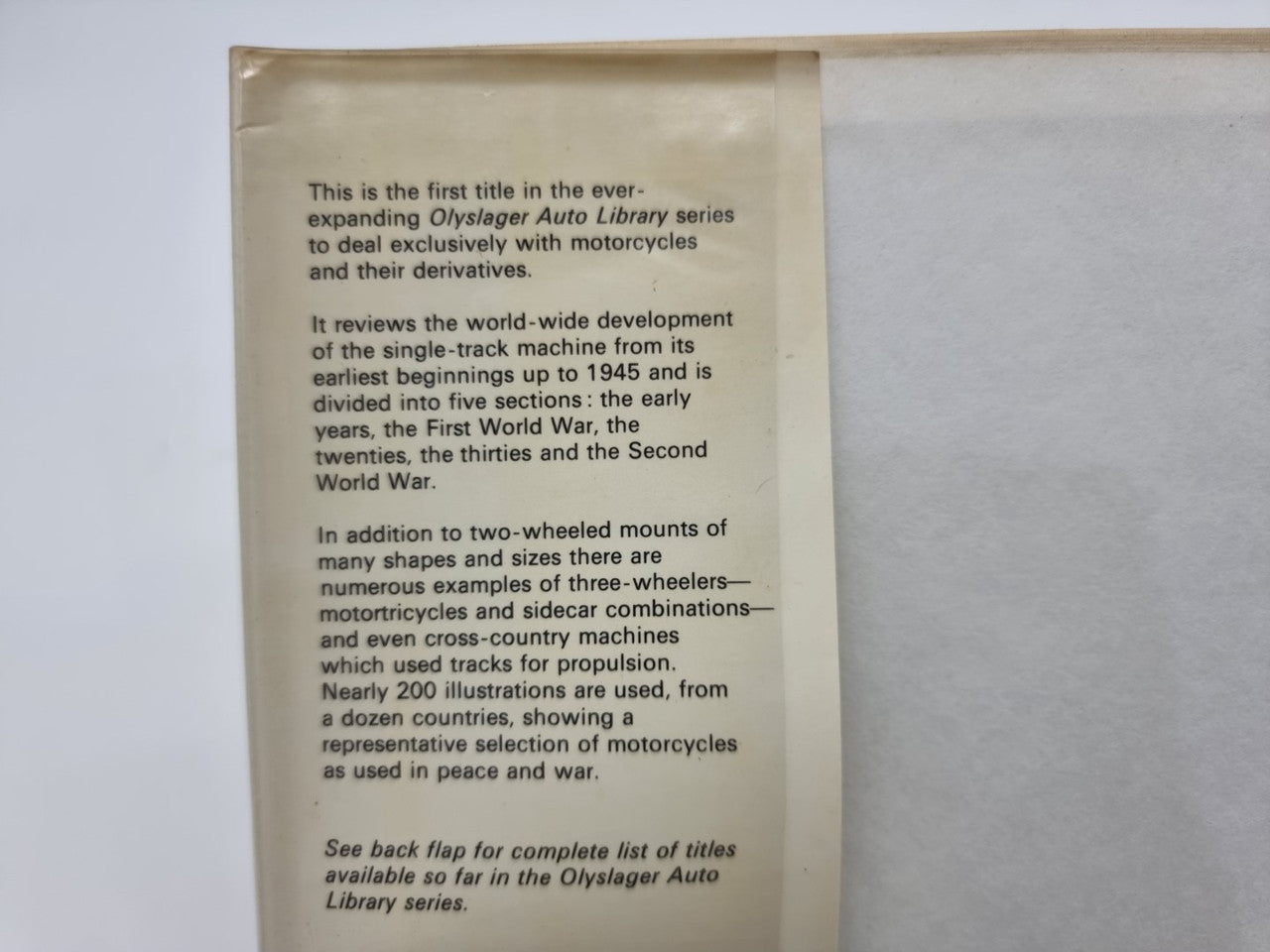 Motorcycles to 1945 Olyslager Auto Library (Bart H. Vanderveen, 1975)