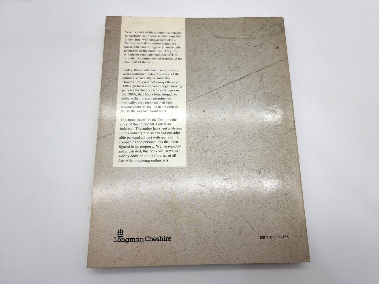 Beneath The Bonnet  A History Of Australian Automotive Parts Manufacturers since 1896 (J D Beruldsen, 1989)