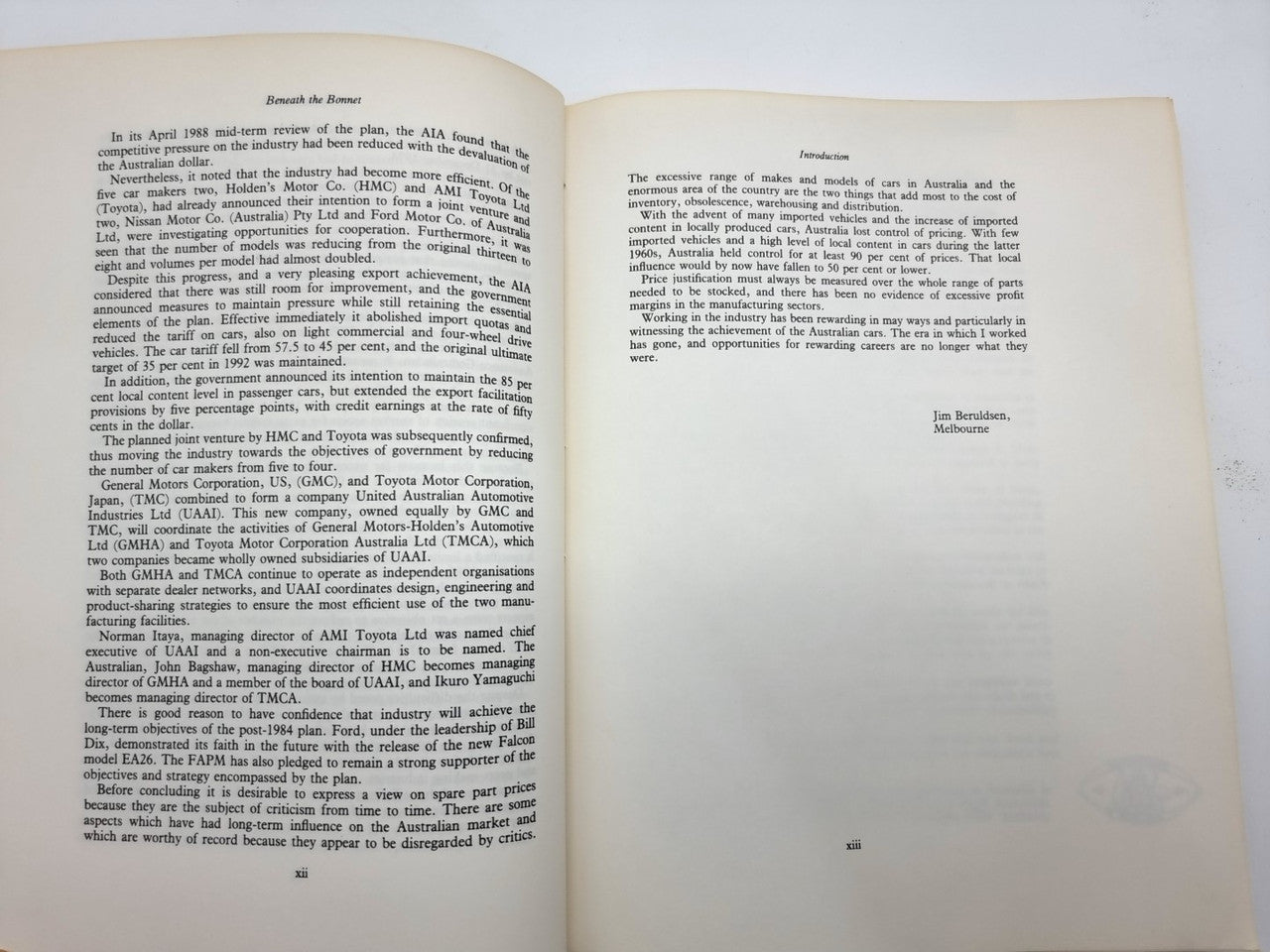 Beneath The Bonnet  A History Of Australian Automotive Parts Manufacturers since 1896 (J D Beruldsen, 1989)