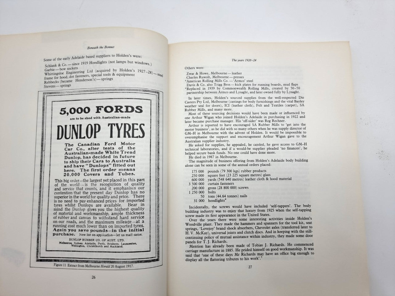 Beneath The Bonnet  A History Of Australian Automotive Parts Manufacturers since 1896 (J D Beruldsen, 1989)
