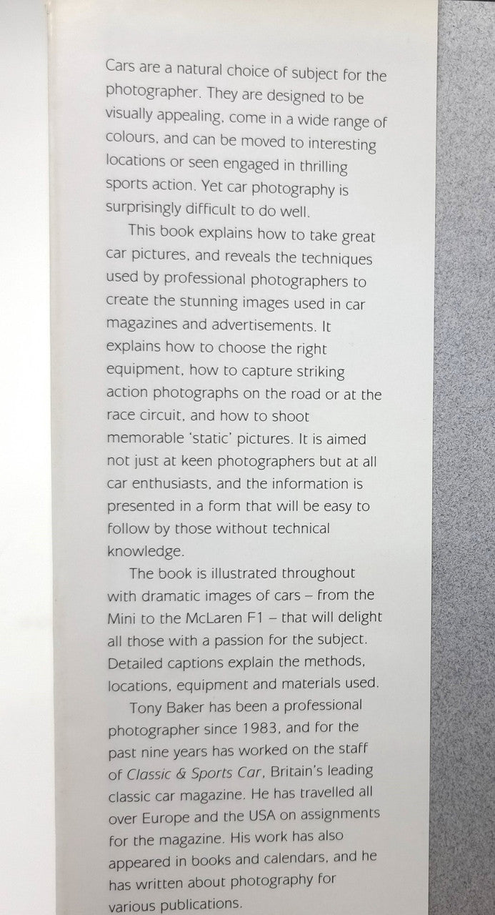 How to Photograph Cars - Enthusiast's Guide to Techniques & Equipment (Tony Baker, 2002)