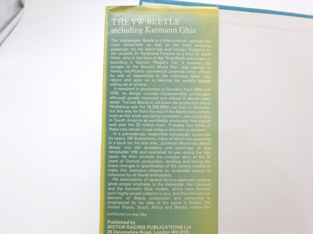 Volkswagen Beetle guidebook cover page with title and paragraph text