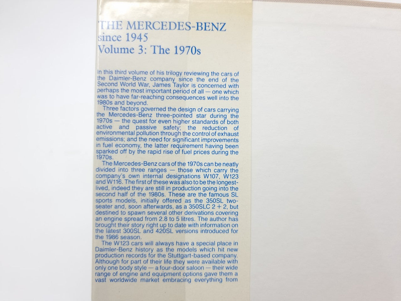 Mercedes-Benz since 1945 Vol. 3 The 1970s Collector's Guide (William Taylor, 1986)