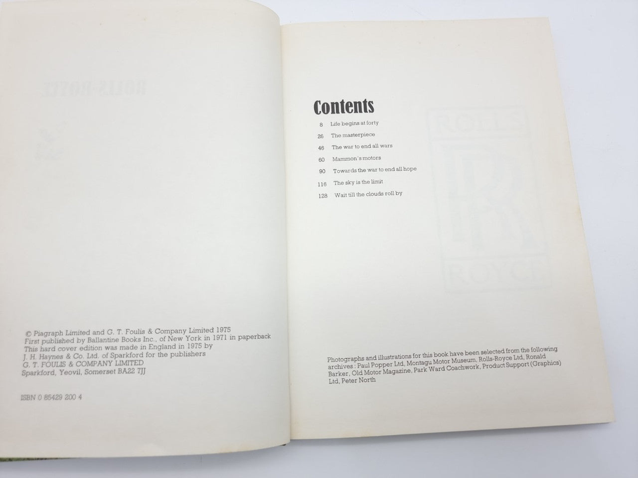 Rolls-Royce (Foulis Mini Marque History Series, L J K Setright, 1975)
