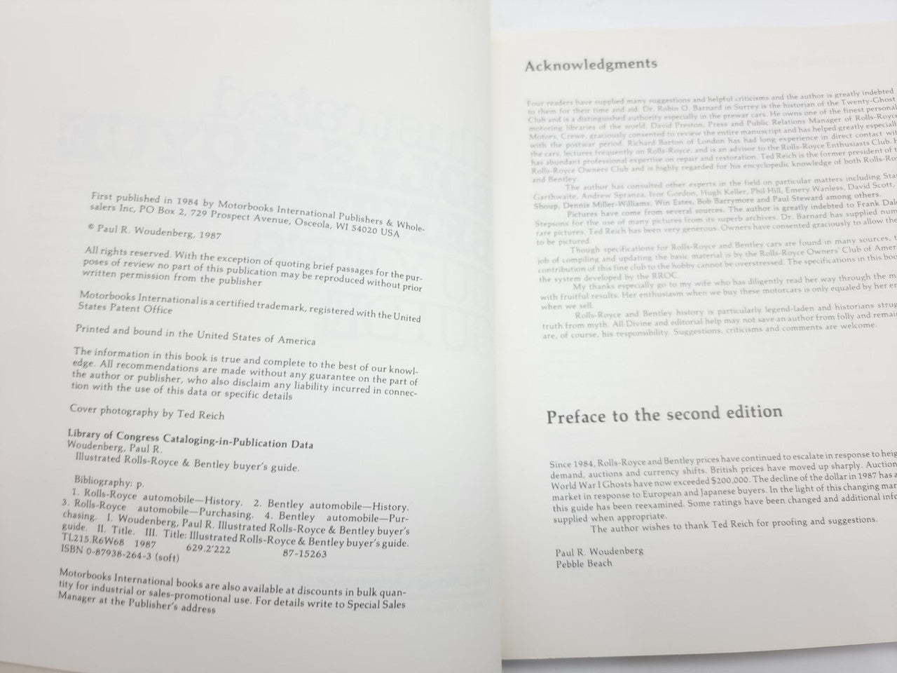 Rolls-Royce and Bentley Illustrated Buyer's Guide (Paul R. Woundeberg, 1987)