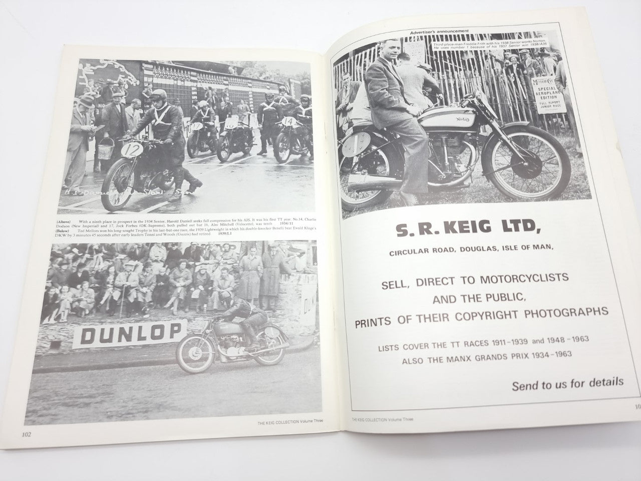 The Keig Collection Volume 3, A Picture Gallery of TT Riders and Their Machines 1911 - 1939 (S.R.Keig, Bob Holliday, 1975)