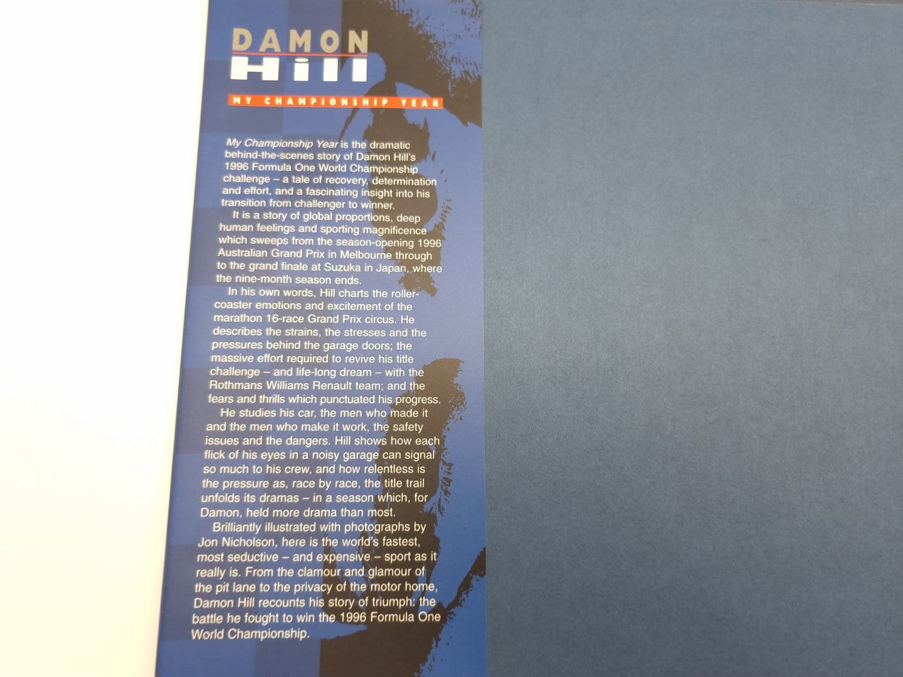 Damon Hill - My Chapionship Year (Signed by Damon Hill, 1st Edn. 1996)