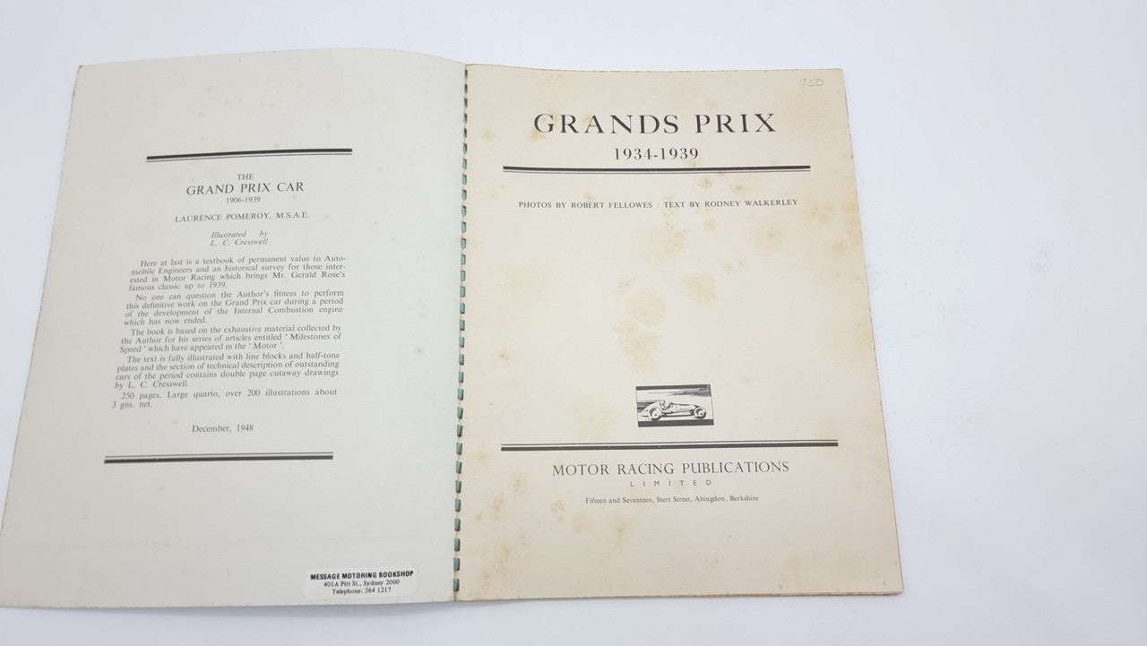 Grands Prix 1934-1939 (Robert Fellowes, 1948)