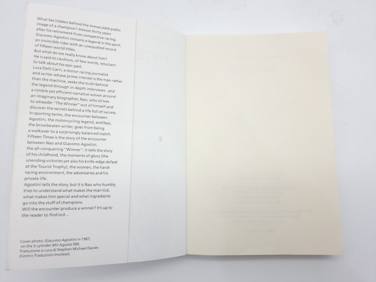 SIGNED Fifteen times - Giacomo Agostini (Giacomo Agostini, Luca Delli Carri, 2006)