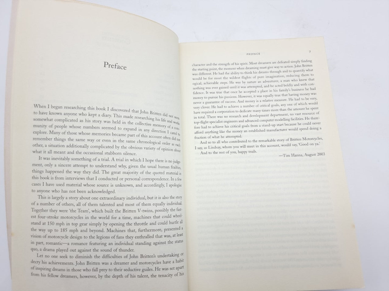 Open book spread showing Preface text on two pages