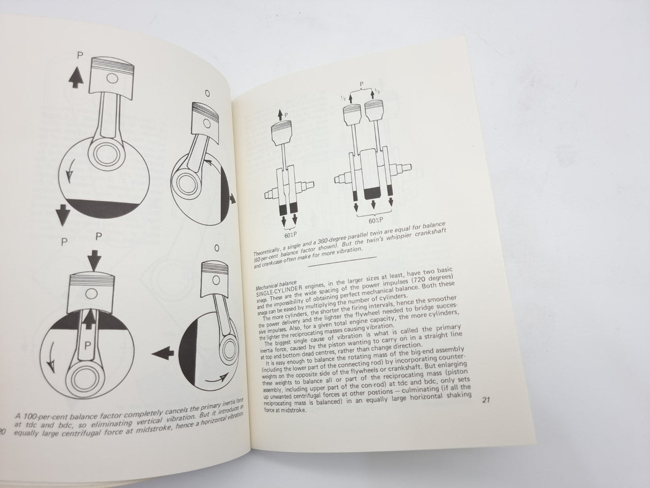 Open paperback book with labeled lubrication mechanism diagrams and arrows