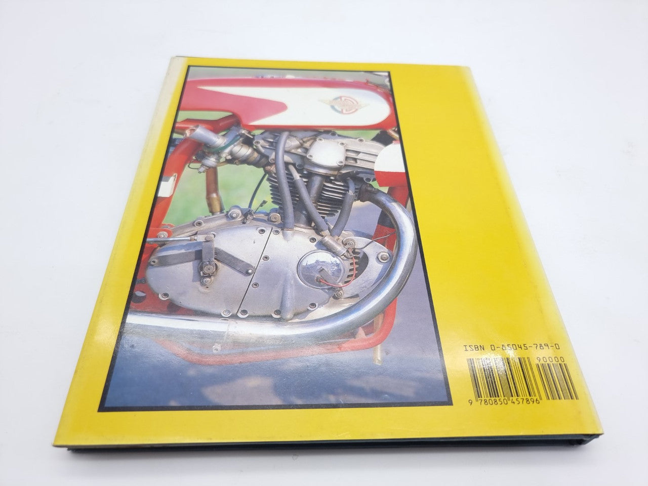 Ducati racing book with engine close-up on the back cover