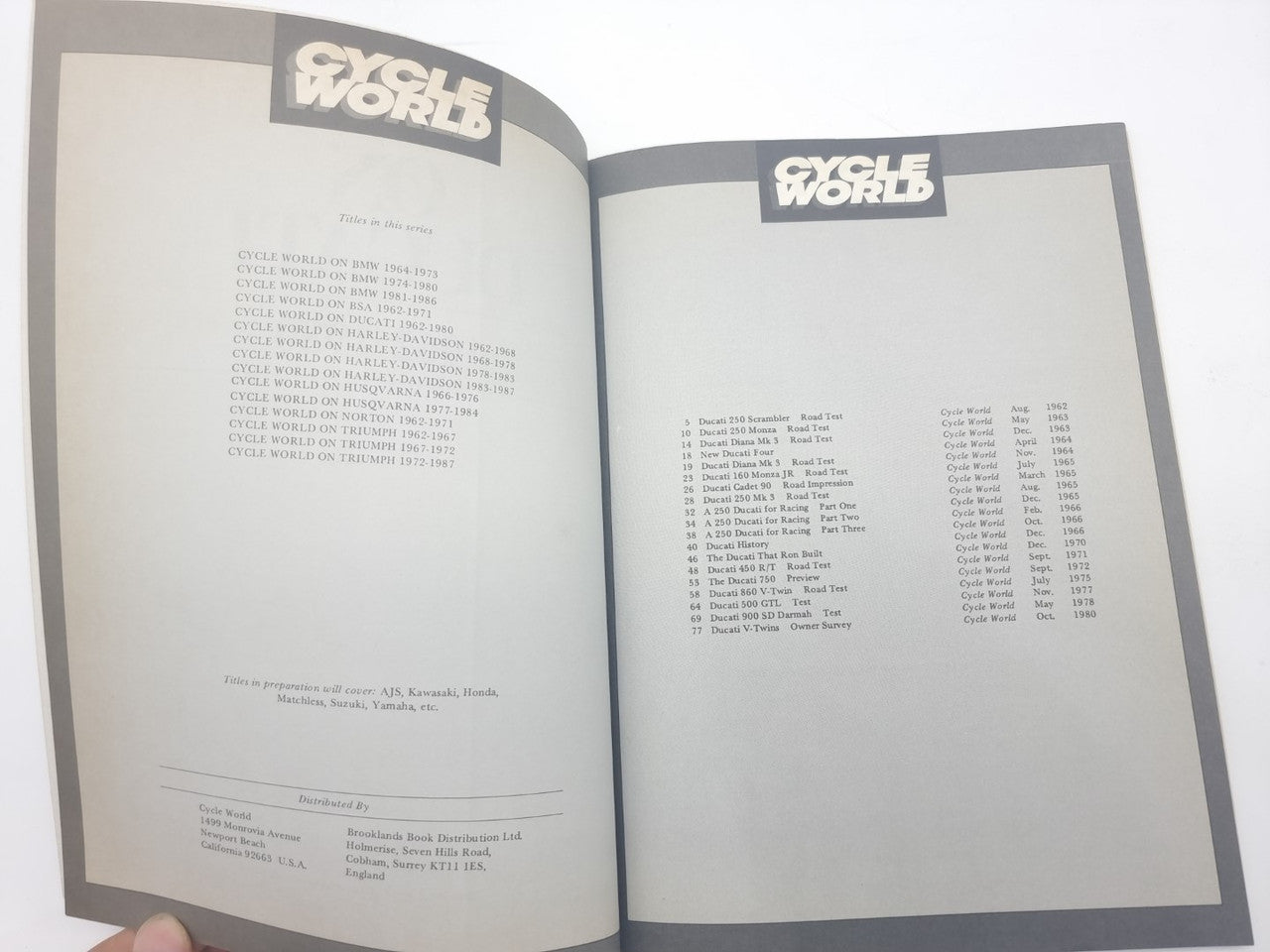 Cycle World on Ducati 1962 - 1980 (Brooklands Books)