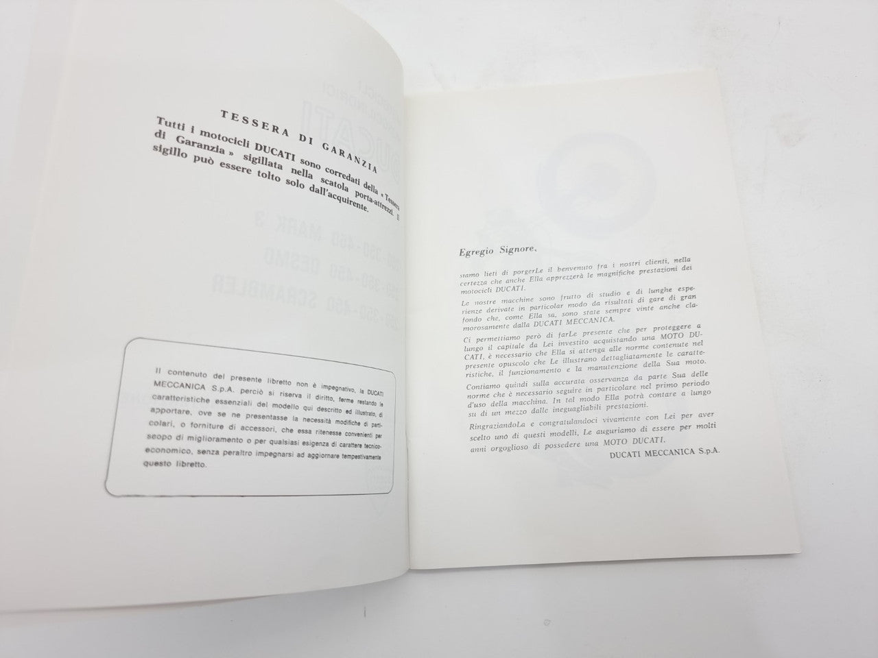 Ducati Mark 3, Desmo, Scrambler -Instructions for use and maintenance