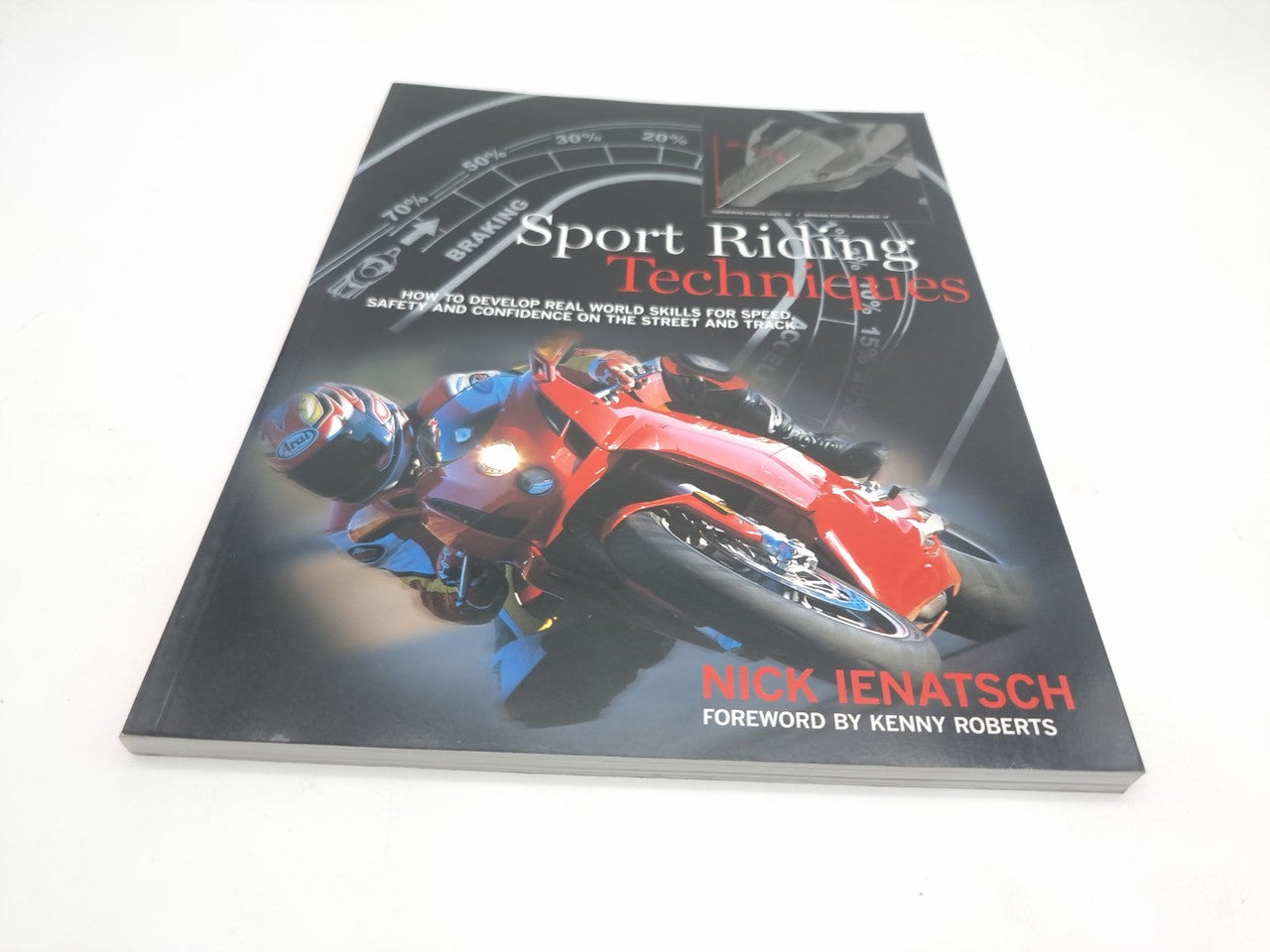 Sport Riding Techniques book cover with red motorcycle and author Nick Ienatsch