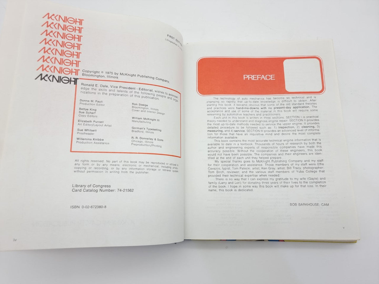 Engine Repair Head Assembly and Valve Gear (Bob Barkhouse, 1975)