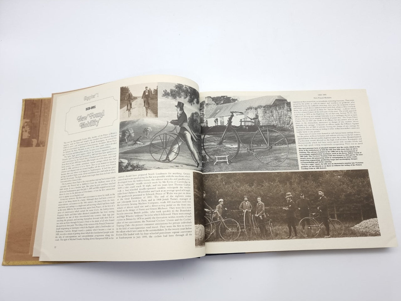 AA automobile association history book, open spread with vintage outdoor scene photos