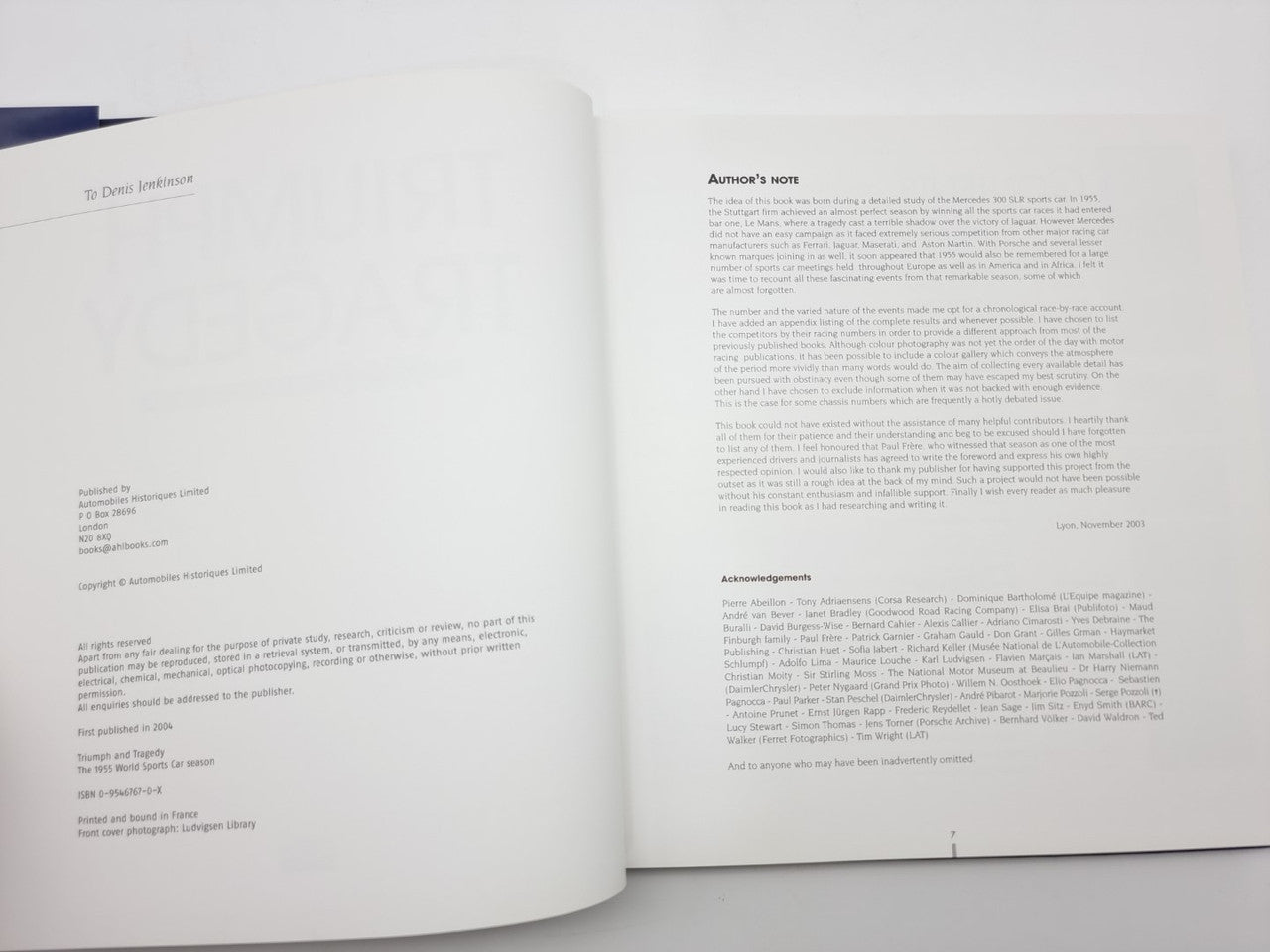 Open book spread with two pages of author notes and paragraph text