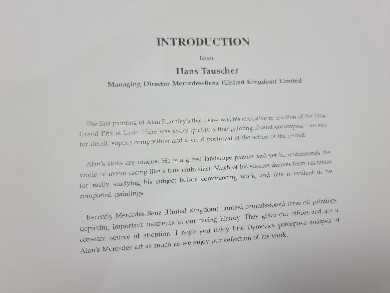 Mercedes Benz The Art Of Alan Fearnley (Eric Dymock, 1990 SIGNED)