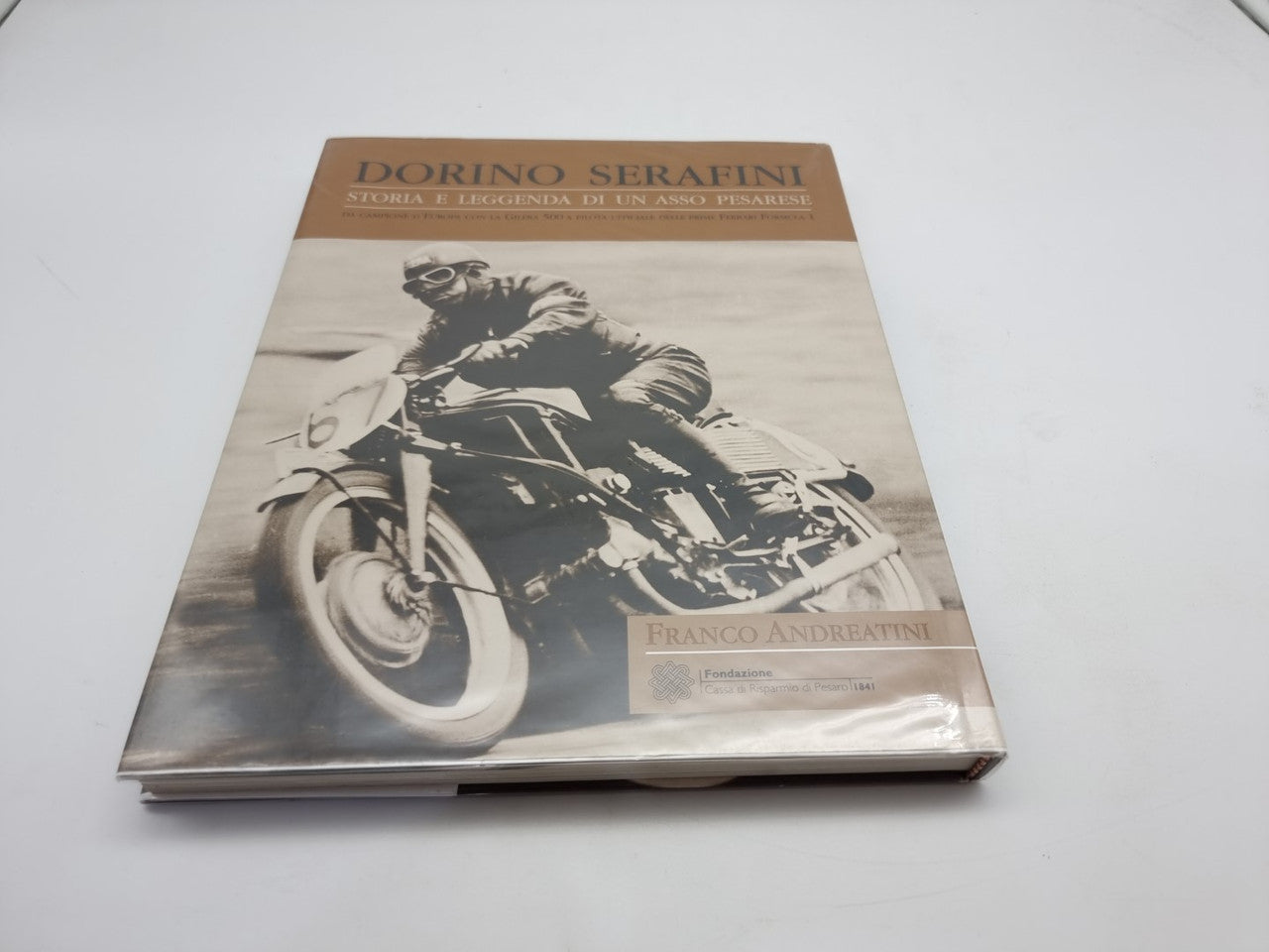 Dorino Serafini story-legend book, front cover showing vintage motorcycle photo