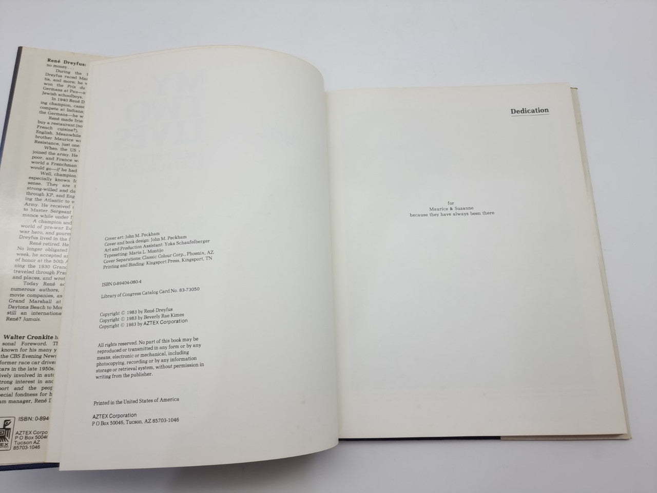 My Two Lives - Race Driver To Restauranter SIGNED (Rene Dreyfus, 1983)