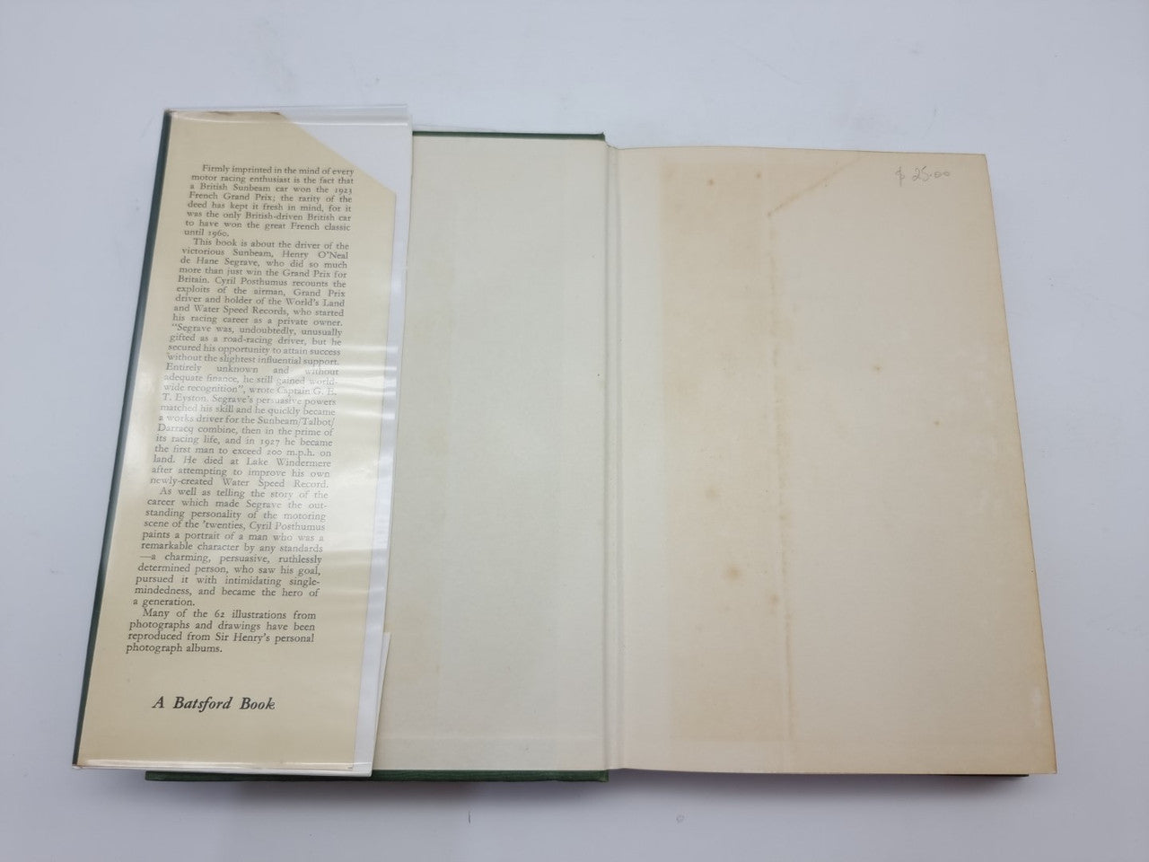 Sir Henry Seagrave (Cyril Posthumus) Hardcover 1st Edn. 1961