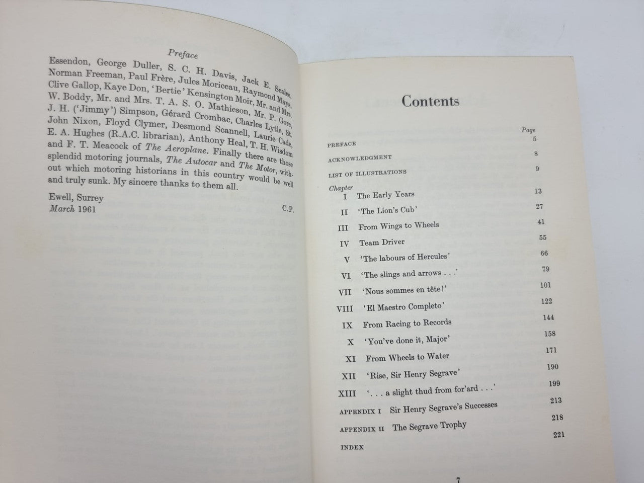Sir Henry Seagrave (Cyril Posthumus) Hardcover 1st Edn. 1961