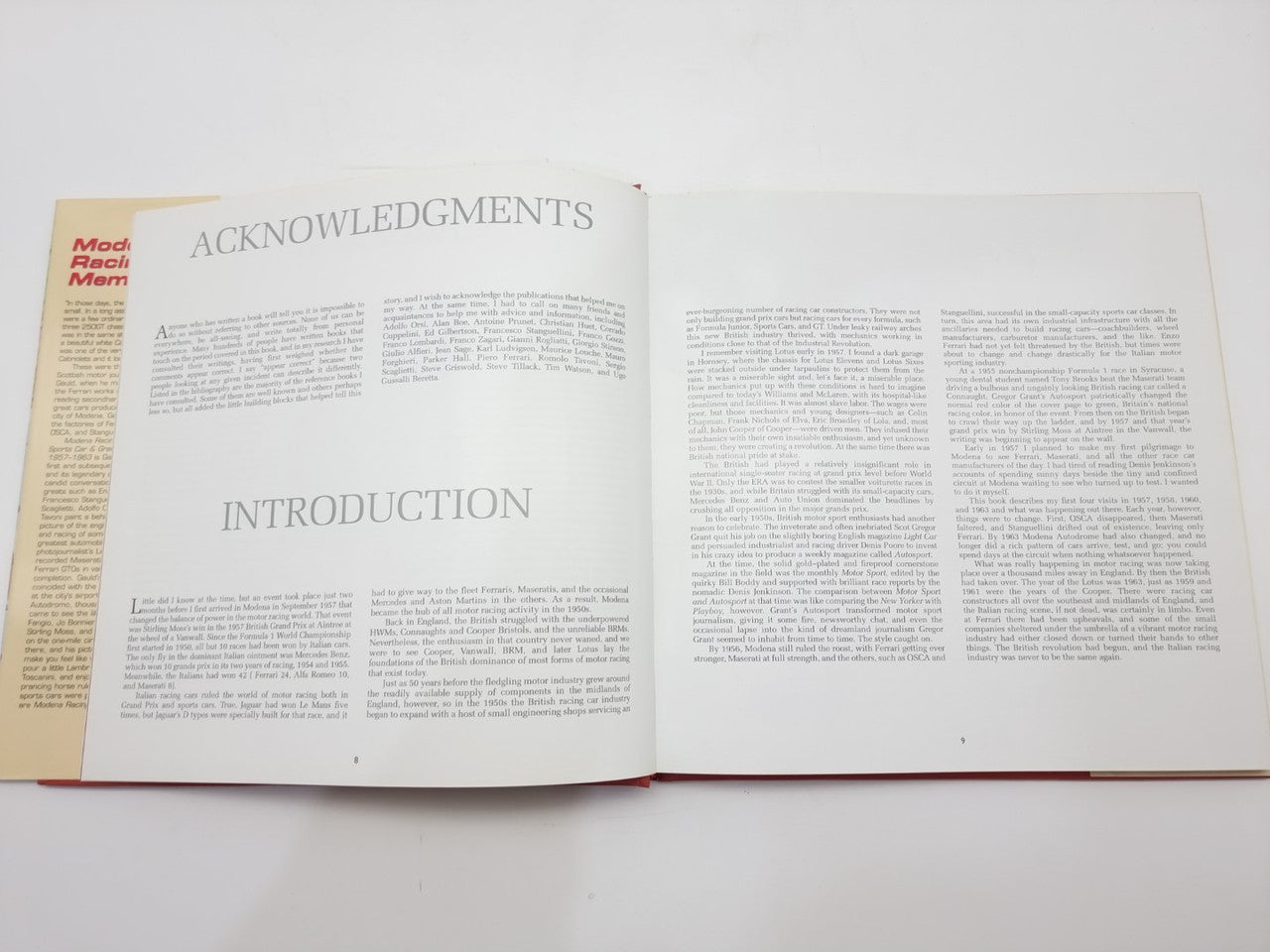 Open book showing acknowledgments and introduction text pages