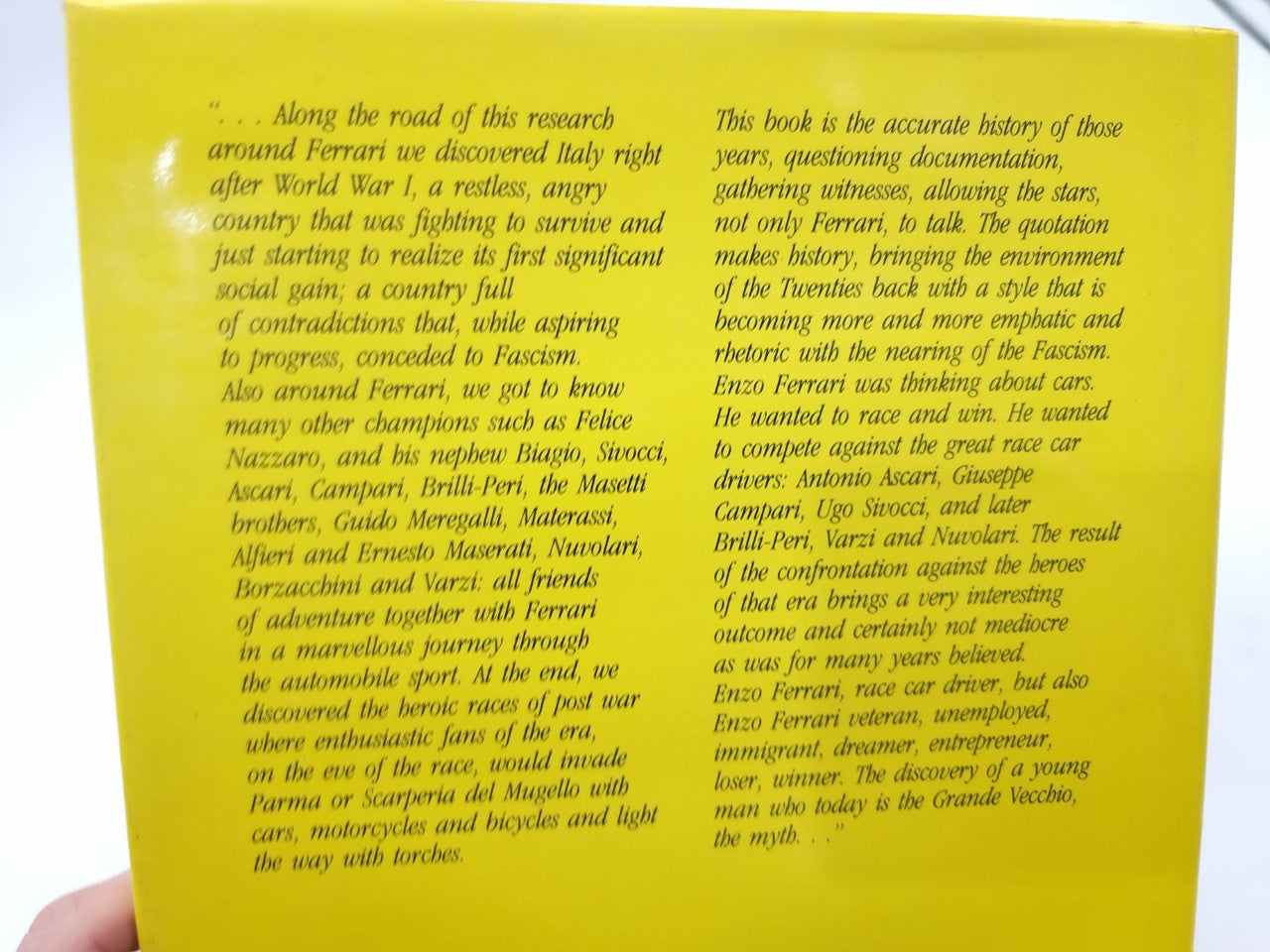 Close-up of book text with a bright yellow page border and paragraphs