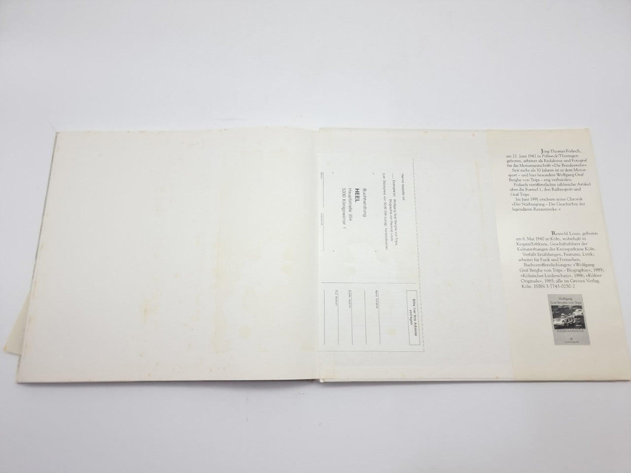 Graf Berghe von Trips Deutsche Rennfahrerkarriere (SIGNED, Jorg-Thomas Fodisch & Reinold Louis, 1991)