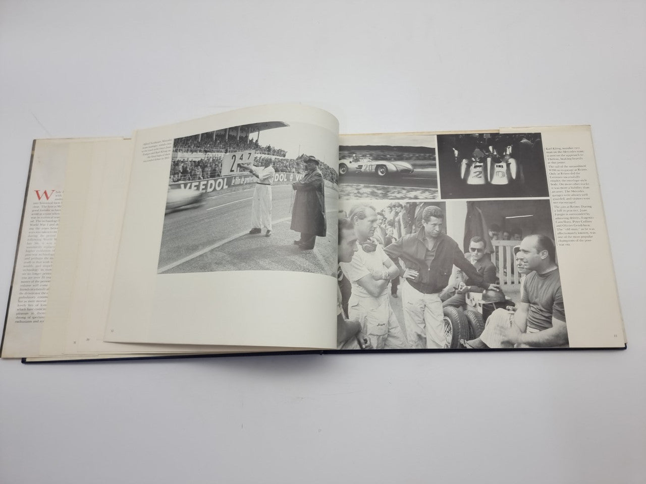 Open book spread with black-and-white action photos and text
