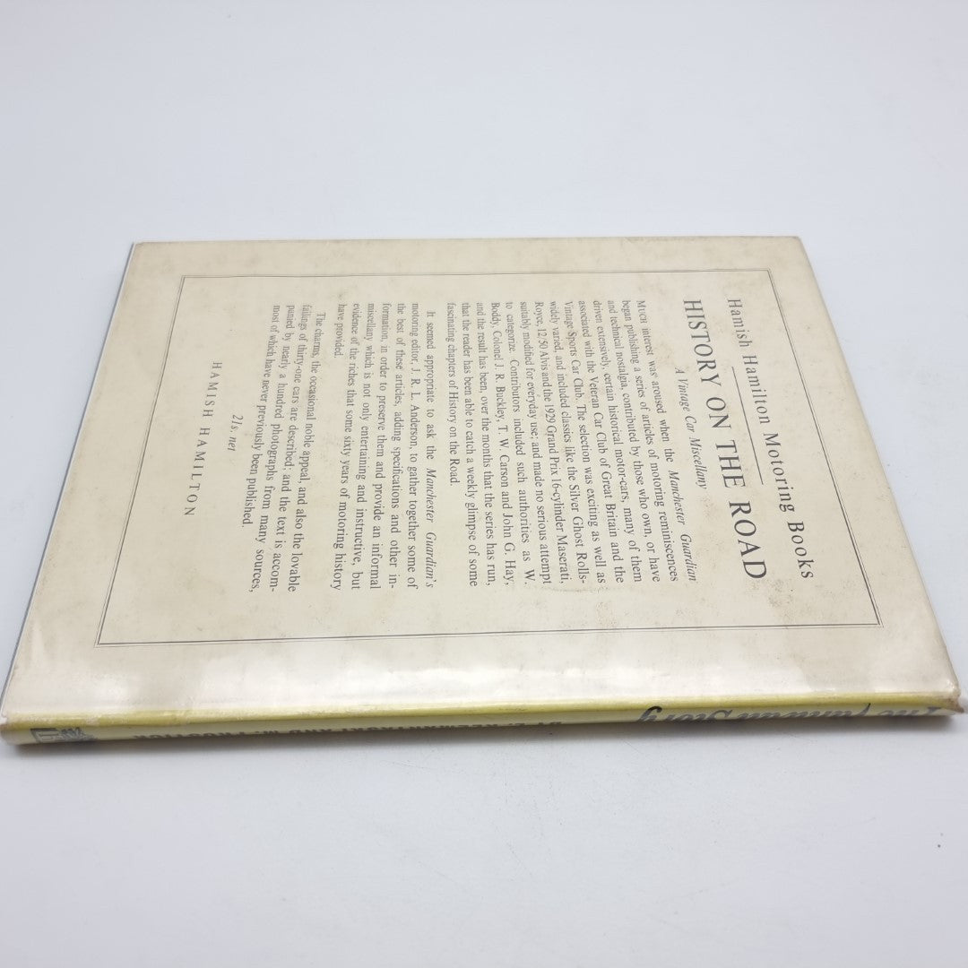 Vintage book back cover with centered block of text and thin border