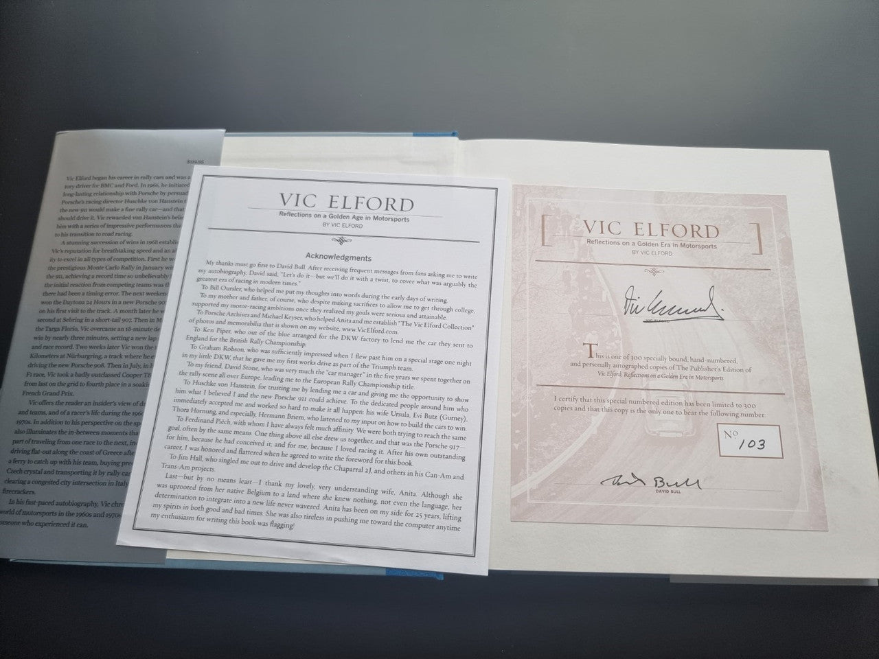 Vic Elford - Reflections on a Golden Era In Motorsports SIGNED (Publisher's Edition)