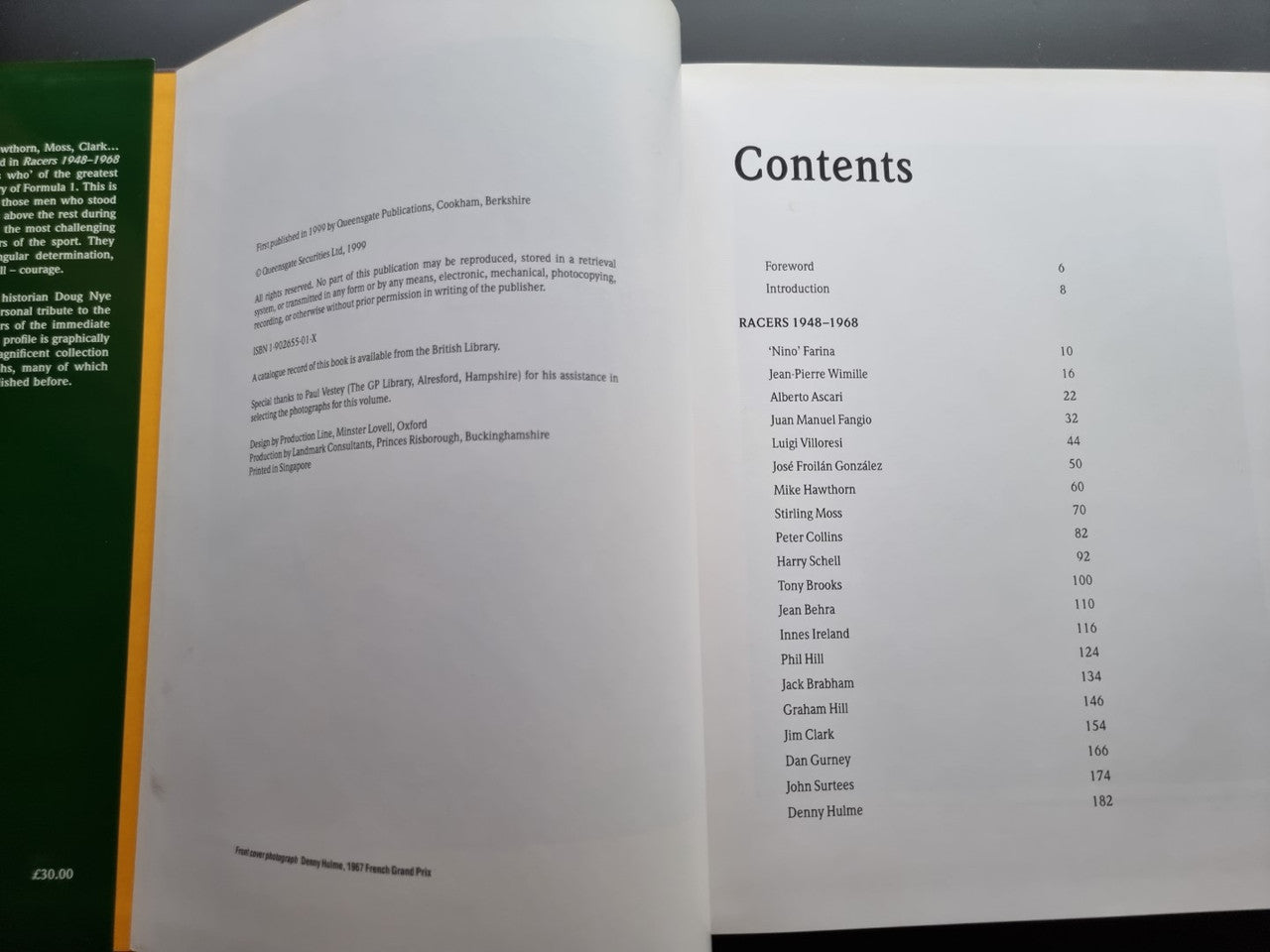 Open book spread showing a Contents page with section headings and page numbers.
