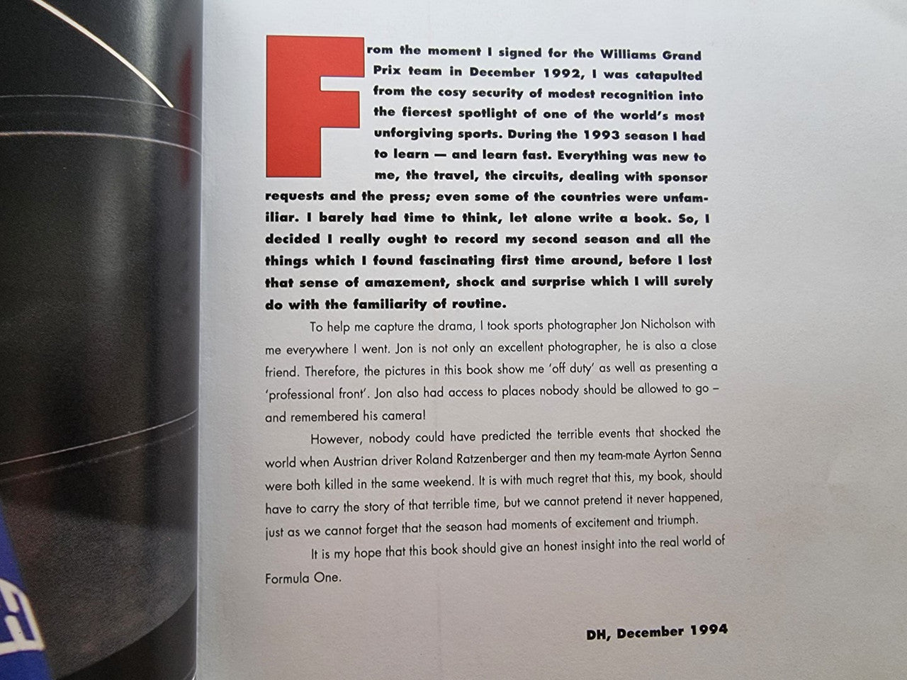 Damon Hill's Grand Prix Year - The Inside Story of a Formula One Season