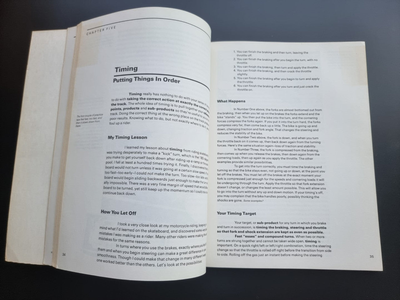 Open book with heading “Timing” and “Putting Things in Order,” plus printed text
