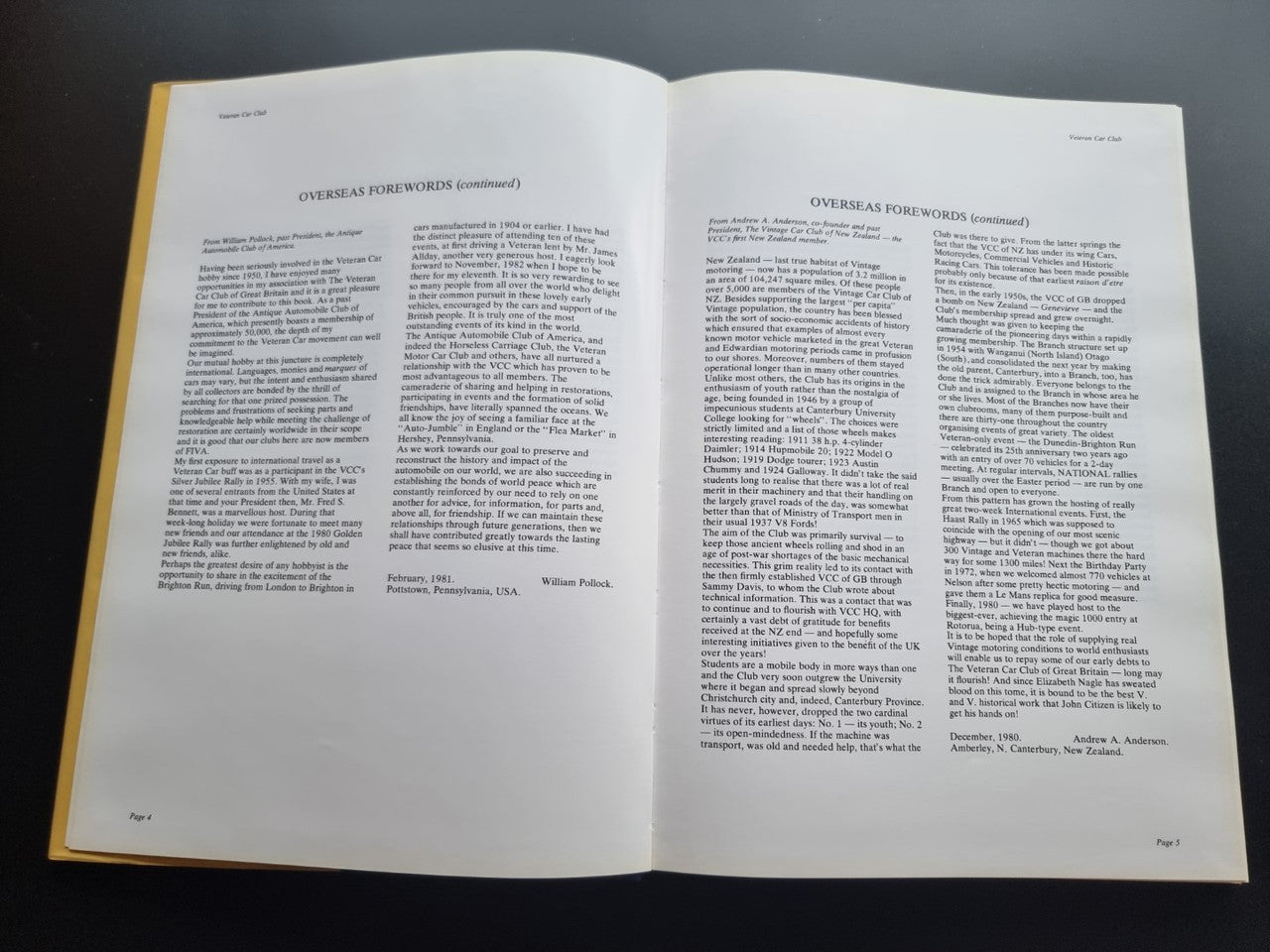 Open pictorial history book spread with two pages of text